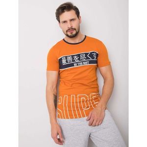 Orange men's cotton t-shirt vyobraziť