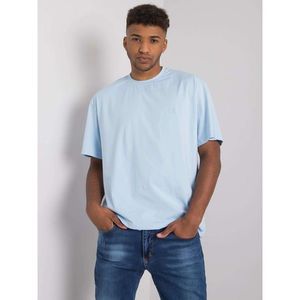 LIWALI Blue men's basic t-shirt vyobraziť