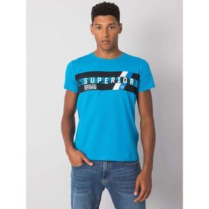 Dark turquoise men's t-shirt with a round neckline vyobraziť