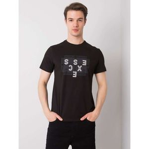 LIWALI Black men's t-shirt with a print vyobraziť