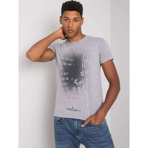 Men's gray cotton t-shirt with a print vyobraziť