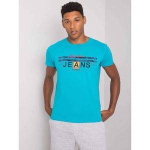 Turquoise cotton men's t-shirt vyobraziť