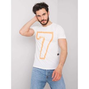 Men's white cotton t-shirt with a print vyobraziť