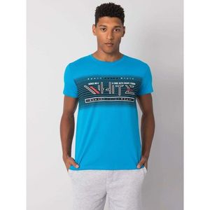 Men's dark turquoise patterned t-shirt vyobraziť