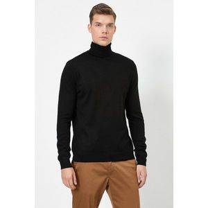 Koton Men's Black Bogazli Long Sleeve Slim Fit Knitwear Sweater vyobraziť