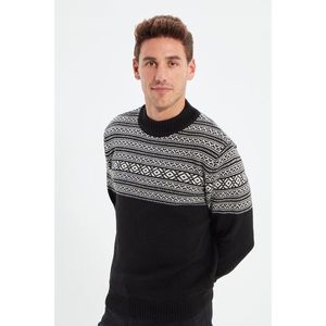 Trendyol Black Men's Half Turtleneck Regular Fit Knitwear Sweater vyobraziť