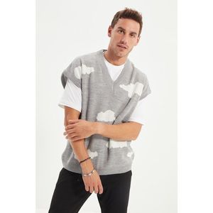 Trendyol Gray Men's Oversize Cloudy Sweater vyobraziť