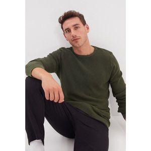 Trendyol Khaki Men's Slim Fit Crew Neck Washed Sweater vyobraziť