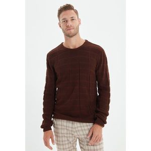 Trendyol Cinnamon Men's Crew Neck Slim Fit Knitwear Sweater vyobraziť