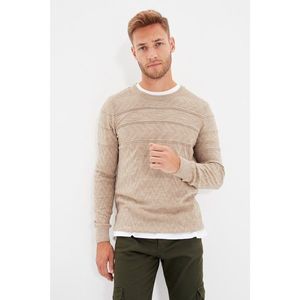 Trendyol Mink Men's Crew Neck Slim Fit Knitwear Sweater vyobraziť