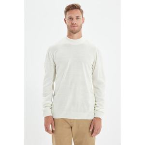 Trendyol Ecru Men's Slim Fit Half Turtleneck Basic Sweater vyobraziť
