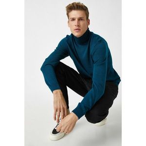 Koton Men's Green Turtleneck Long Sleeve Slim Fit Pullover vyobraziť