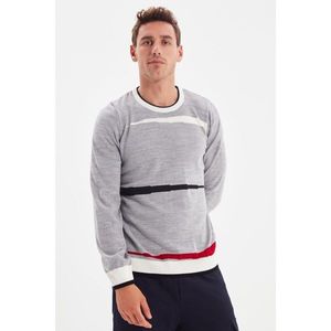 Trendyol Gray Men's Slim Fit Crew Neck Sweater vyobraziť