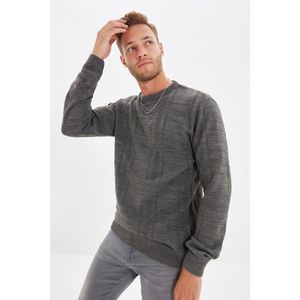 Trendyol Gray Men's Crew Collar Slim Fit Knitwear Sweater vyobraziť