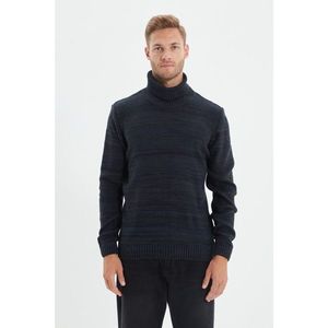 Trendyol Navy Blue Men's Slim Fit Turtleneck Patterned Sweater vyobraziť