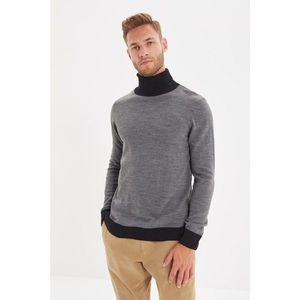 Trendyol Gray Men's Turtleneck Slim Fit Knitwear Sweater vyobraziť