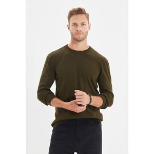 Trendyol Khaki Men's Slim Fit Crew Neck Basic Sweater vyobraziť