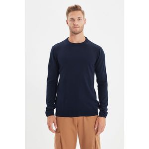 Trendyol Navy Blue Men's Slim Fit Crew Neck Basic Sweater vyobraziť