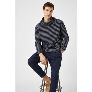 Koton Men's Navy Blue Striped Sweater vyobraziť