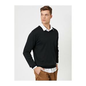 Koton Men's Black Sweater vyobraziť