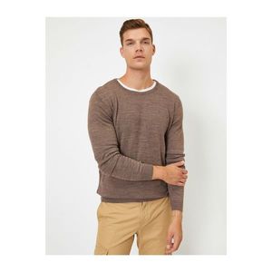 Koton Men's Brown Long Sleeve Crew Neck Sweater vyobraziť
