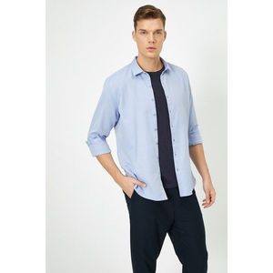 Koton Men's Classic Collar Long Sleeve Slim Fit Smart Shirt vyobraziť