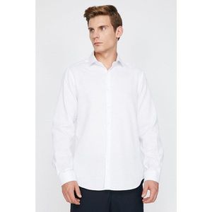 Koton Men's White Classic Collar Shirt vyobraziť
