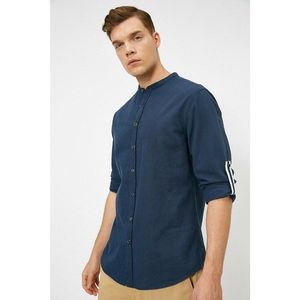 Koton Men's Navy Blue Judge Collar Shirt vyobraziť