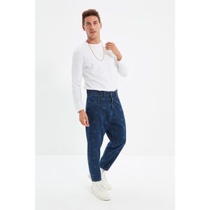 Trendyol Navy Blue Men's Loose Fit Laser Jeans vyobraziť