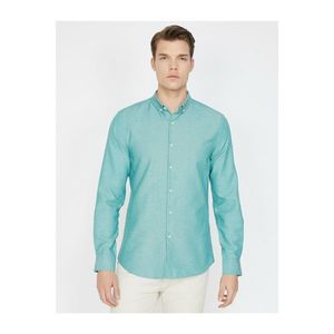 Koton Men's Green Classic Collar Shirt vyobraziť