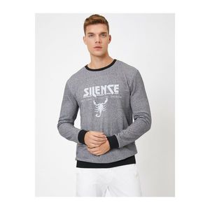 Koton Men's Gray Printed Sweatshirt vyobraziť