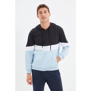 Trendyol Black Men's Hoodie Kangaroo New Sweatshirt with Pocket vyobraziť