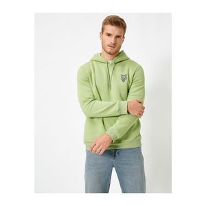 Koton Men's Green Hooded Long Sleeve Sweatshirt vyobraziť