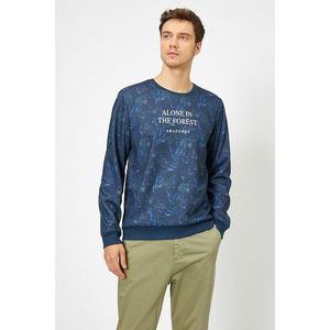 Koton Men's Navy Blue Patterned Sweatshirt vyobraziť