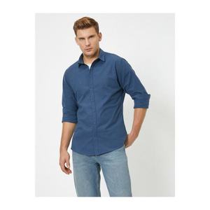 Koton Men's Classic Collar Cotton Long Sleeve Shirt vyobraziť