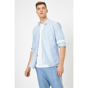 Koton Men's Blue Striped Shirt vyobraziť
