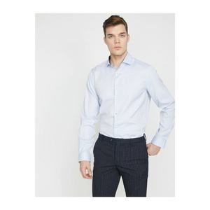 Koton Men's Blue Long Sleeve Classic Collar Shirt vyobraziť