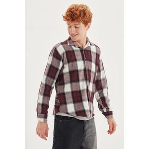 Trendyol Claret Red Men Regular Fit Shirt Collar Long Sleeve Lumberjack Plaid Printed Shirt vyobraziť