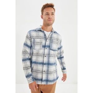Trendyol Ecru Men Regular Fit Double Pocketed Lumberjack Plaid Shirt vyobraziť