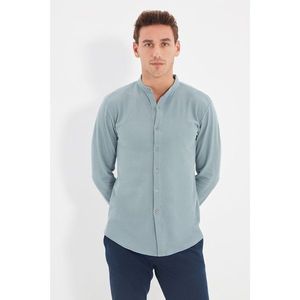 Trendyol Gray Men's Slim Fit Collar Pique Knitted Shirt vyobraziť