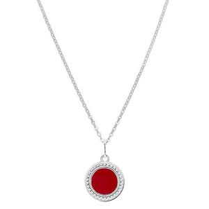 Praqia Módne strieborný náhrdelník s červeným stredom KO5337_BR030_45_RH (retiazka, prívesok) vyobraziť