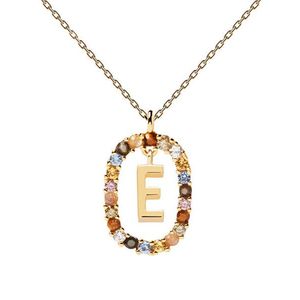 PDPAOLA Krásny pozlátený náhrdelník písmeno "E" LETTERS CO01-264-U (retiazka, prívesok) vyobraziť
