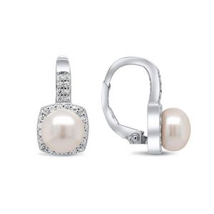 Brilio Silver Pôvabné strieborné náušnice s perlou a zirkónmi EA96 vyobraziť