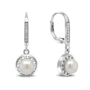 Brilio Silver Elegantné strieborné náušnice s perlou a zirkónmi EA89 vyobraziť