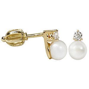 Brilio Romantické zlaté náušnice s pravou perlou 745 235 001 00101 0000000 vyobraziť