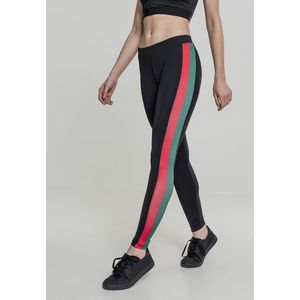 Urban Classics Ladies Side Stripe Leggings black/green/fire red - 4XL vyobraziť