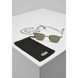 Urban Classics Sunglasses Kalymnos With Chain silver/green - One Size vyobraziť