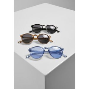Urban Classics Sunglasses Cypress 3-Pack black+brown+blue - One Size vyobraziť