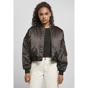 Urban Classics Ladies Short Oversized Satin Bomber Jacket black - 3XL vyobraziť