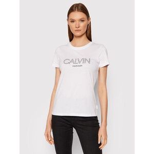 Calvin Klein Tričko Print K20K202996 Biela Slim Fit vyobraziť